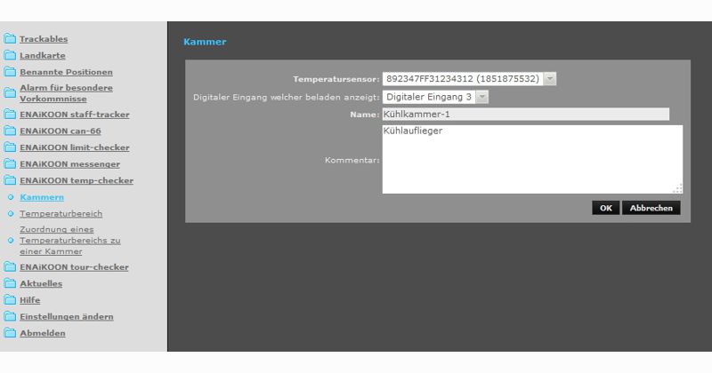 Temperaturauswertung des Temperatursensor im Tiertransport